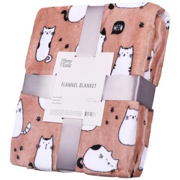 Ardesto Flannel Cats Pink with White Plaid 160*200cm