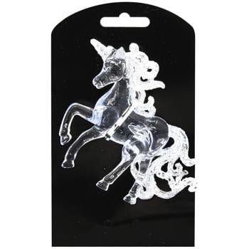 Украшение Единорог прозрачный 10х12,5см