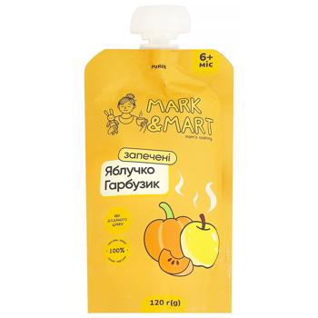 Пюре фруктове Mark&Mart Запечене яблучко і гарбузик 120г - купити, ціни на КОСМОС - фото 1