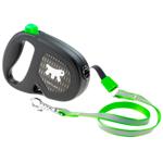 Ferplast Flippy One Reflex Roulette Leash with Rope S Up to 12kg 4.5m Black-Green