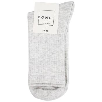 Носки Bonus мужские деми 2543 р.25-27 белый меланж - купить, цены на ЕКО Маркет - фото 1