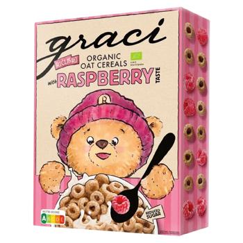 Сніданок сухий Graci органічний "Кільця вівсяні зі смаком малини" 300г - купить, цены на Grono - фото 1