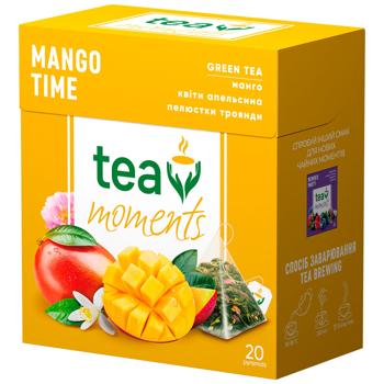 Чай зелений Tea Moments Mango Time 1,7г*20шт - купити, ціни на Чудо Маркет - фото 1