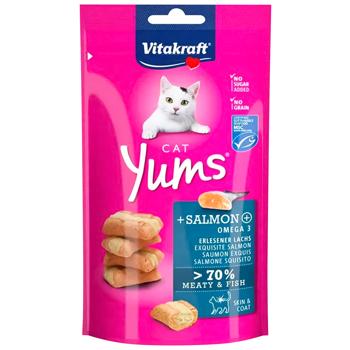 Лакомство для кошек Vitakraft Yums с лососем и Омега-3 40г - купить, цены на MasterZoo - фото 1