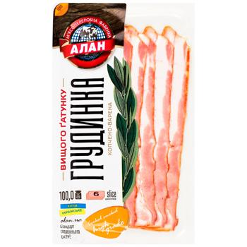 Alan Smoked-Boiled Sliced Brisket High Grade 100g - buy, prices for ULTRAMARKET - photo 1