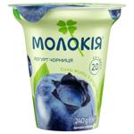 Йогурт Молокія Чорниця густий 2% 240г