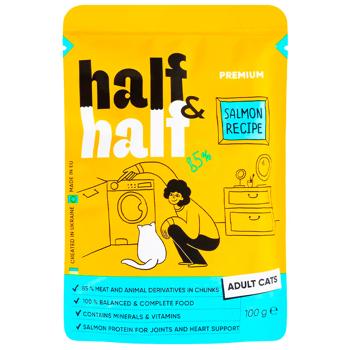 Half&Half Wet Food with Salmon for Adult Cats 5+1pcs x 100g - buy, prices for - photo 5