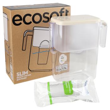 Фільтр-глечик Ecosoft Slim слонова кістка - купити, ціни на МегаМаркет - фото 1