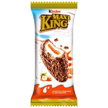 Вафли Kinder Maxi King с молочно-карамельной начинкой в молочном шоколаде и лесных орехах 35г - купить, цены на METRO - фото 1