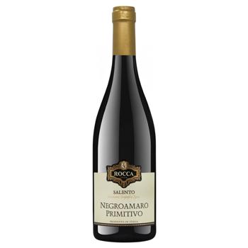 Вино Rocca Negroamaro-Primitivo Salento IGT красное полусухое 13,5% 0,75л - купить, цены на NOVUS - фото 1