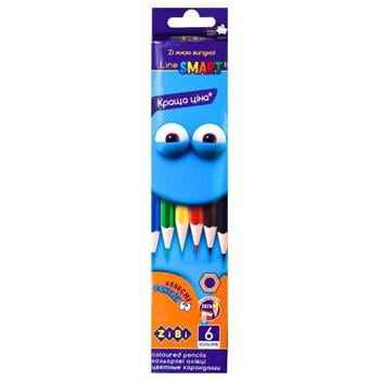 Карандаши цветные ZiBi Smart Line 6 цветов - купить, цены на Auchan - фото 1