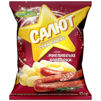 Кукурудзяні палички САЛЮТ мисливські ковбаски / 45г - купити, ціни на Торба - фото 1