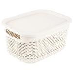 Ucsan Plastic Drop Rectangular Basket with Lid 3.3l