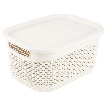 Ucsan Plastic Drop Rectangular Basket with Lid 3.3l
