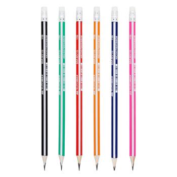 Карандаш графитовый Buromax с резинкой - купить, цены на ULTRAMARKET - фото 1