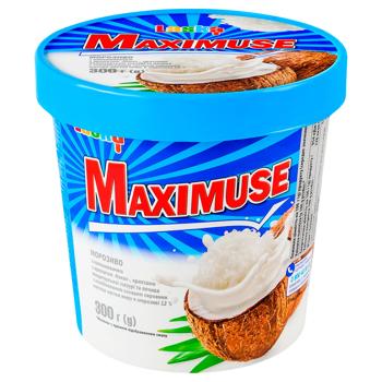 Мороженое Laska Maximuse с наполнителем Кокос, крошками глазури и печенья 300г - купить, цены на Auchan - фото 1