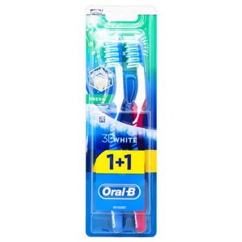 Зубная щетка Oral-B 3D White Fresh Medium 2шт - купить, цены на МегаМаркет - фото 4