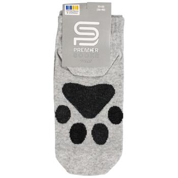 Premier Socks Foot Women's Quarter Crew Socks s.23-25 Light Grey