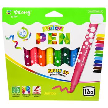 Yalong Jumbo Felt-Tip Pen Set 12 colors