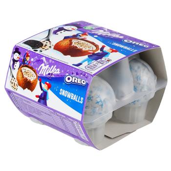 Шоколад молочний Milka Snow Balls у формі кулі з шматочками печива орео 112г - купити, ціни на КОСМОС - фото 1