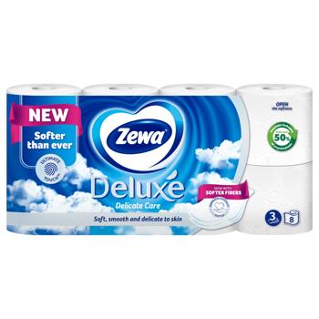 Zewa Deluxe Delicate Care White 3-ply Toilet Paper 8pcs - buy, prices for - photo 7