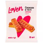 Loven Frozen Sausages in Dough with Mayonnaise and Ketchup 5x150g