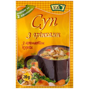 Суп Эко Большая ложка с гренками куриный вкус 20г