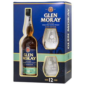 Віскі Glen Moray 12yo 40% 0,7л + 2 келихи коробка - купити, ціни на - фото 9