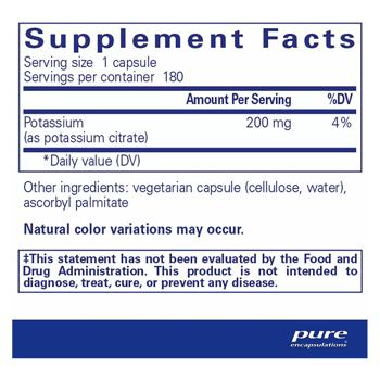 Pure Encapsulations Potassium Citrate 180 capsules - buy, prices for Biotus - photo 2