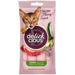 Лакомство для кошек Delickcious Creamy Snack с ягненком, коричневым рисом и цуккини 4шт*15г