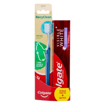 Зуб. паста Colgate 75 мл Visible White + Зубна щітка RecyClean - купити, ціни на - фото 3