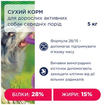 Корм сухий Club 4 Paws Premium з куркою для активних собак середніх порід 5кг - купити, ціни на MasterZoo - фото 2
