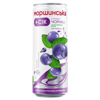 Morshynska Non-Carbonated Drinking Water with Blueberry-Mint Flavor 0.33l - buy, prices for Grono - photo 1