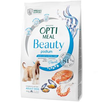 Корм сухий Optimeal Beauty Podium з морепродуктами для догляду за шерстю та зубами у дорослих собак всіх порід 4кг - купити, ціни на MasterZoo - фото 1