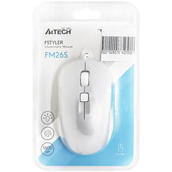 Миша A4Tech FM26S USB Icy White - купити, ціни на Auchan - фото 1