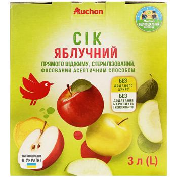 Сок Ашан Яблочный 3л - купить, цены на Auchan - фото 1