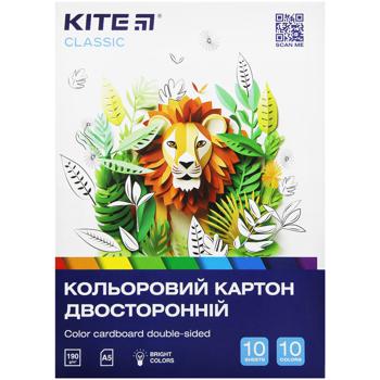 Kite Classic A5 Colored Double-sided Cardboard 10 Colors 10 Sheets - buy, prices for - photo 1