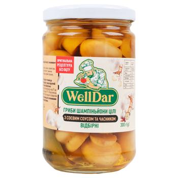 Шампиньоны WellDar целые отборные с соевым соусом и чесноком 300г - купить, цены на - фото 2