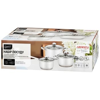 Набір посуду Ardesto Gemini Gourmet 16/18/20см 1.8/2.5/3.4л - купити, ціни на Auchan - фото 1
