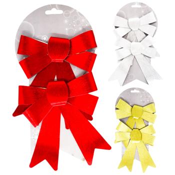 New Year's Decoration Bow 2pcs 15*18cm - buy, prices for ULTRAMARKET - photo 1