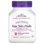 21st Century, Hair, Skin & Nails, Extra Strength, 90 Tablets