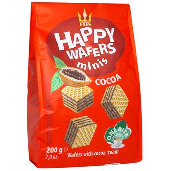 Вафлі Flis Happy Wafers з начинкою какао 200г - купити, ціни на КОСМОС - фото 2
