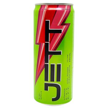 Jett Highly Carbonated Energy Drink with Kiwi and Apple Flavor 0.33l