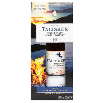 Виски Talisker Campfire Escape Pack 10 лет 45,8% 0,7л + кружка - купить, цены на WINETIME - фото 4