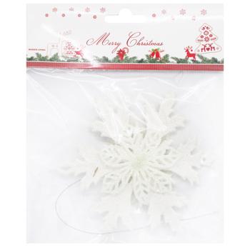 Snowflake White Christmas Tree Decoration 12cm - buy, prices for COSMOS - photo 1