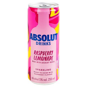 Напій слабоалкогольний Absolut Drinks Raspberry Lemonade 5% 250мл - купити, ціни на METRO - фото 1