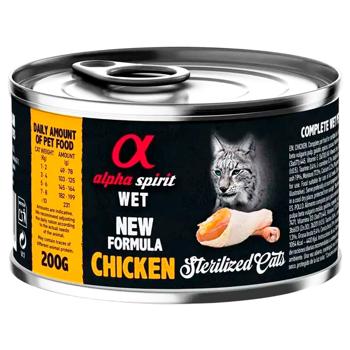 Корм вологий Alpha Spirit Sterilized з куркою для стерилізованих котів 200г - купити, ціни на MasterZoo - фото 1