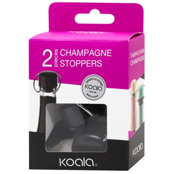 Koala Black Drop Stopper for Sparkling Wine 2pcs - buy, prices for WINETIME - photo 1