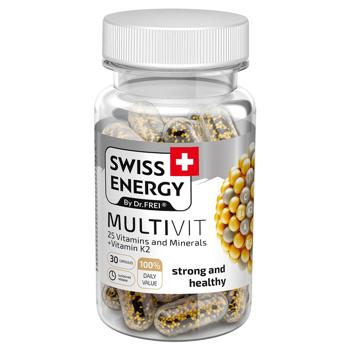 Swiss Energy MULTIVIT 25 Vitamins and Minerals+Vitamin K2, 30 capsules - купить, цены на Biotus - фото 1