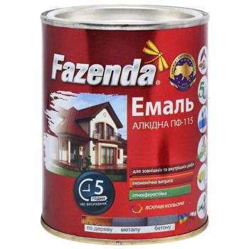 Емаль Fazenda алкідна жовтий глянець ПФ-115 0,9кг - купити, ціни на Auchan - фото 1